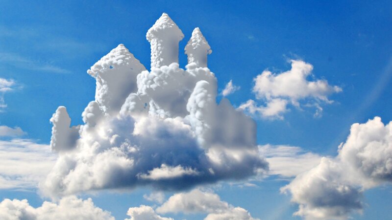 Cloud castle in blue sky
