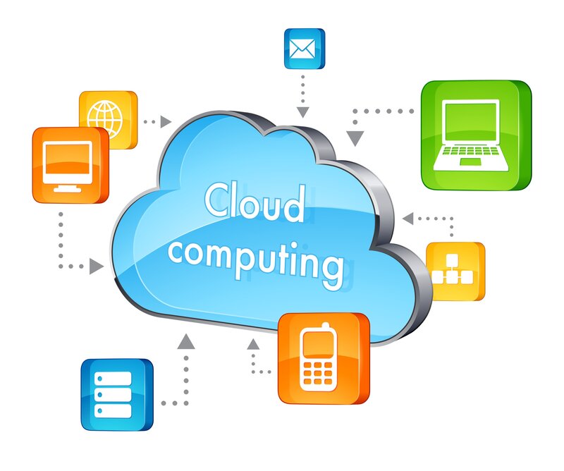 Cloud Computing Diagram — Blue