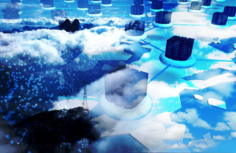 Cloud Computing Network — Blue, Technological