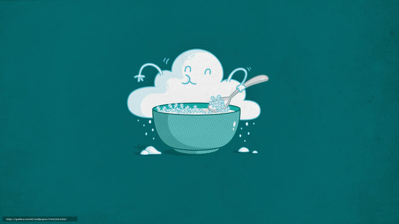 cloud eating snowflakes
