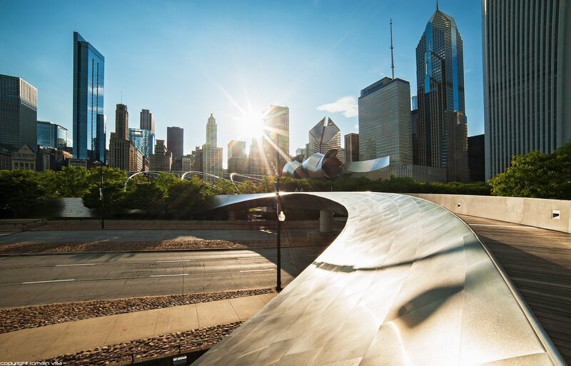 Cloud Gate Sculpture — Blue