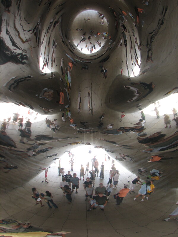 Cloud Gate sculpture interior