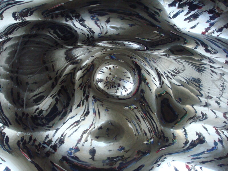 Cloud Gate sculpture reflection