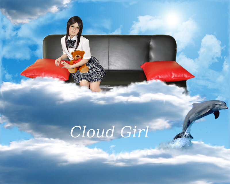 Cloud Girl with Dolphin