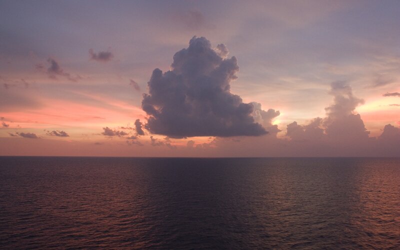 Cloud over Ocean at Sunset