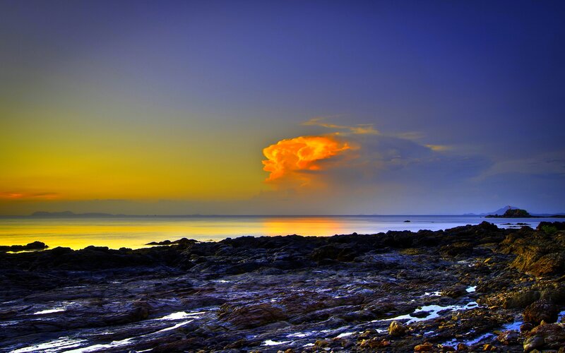 Cloud over Rocky Shore