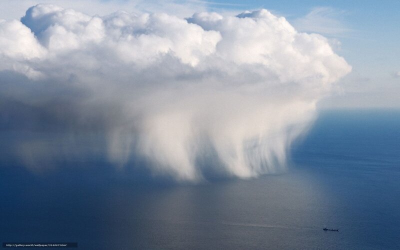 Cloud over the ocean