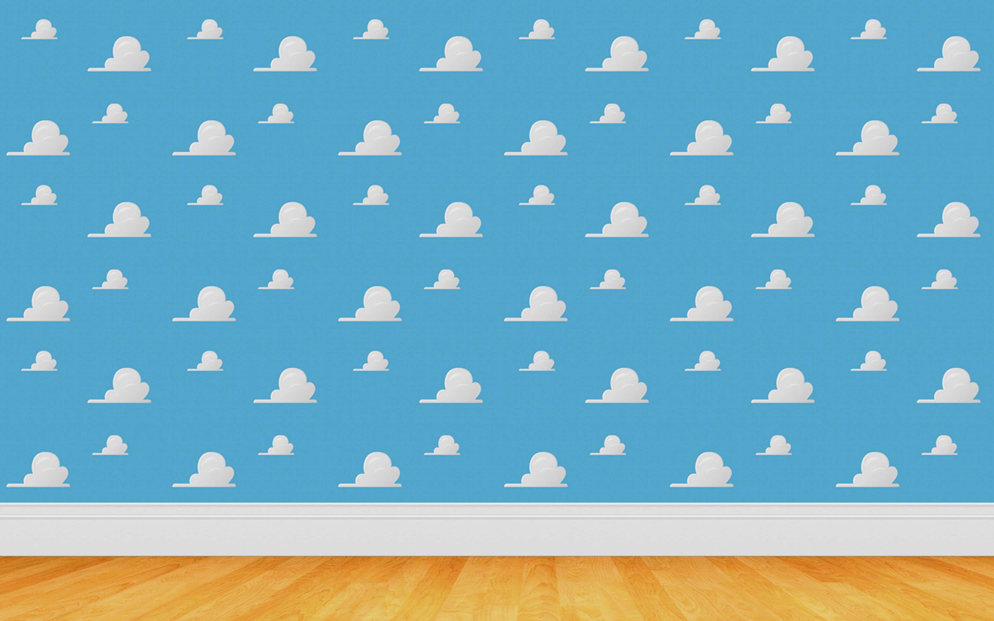 cloud-patterned wall room
