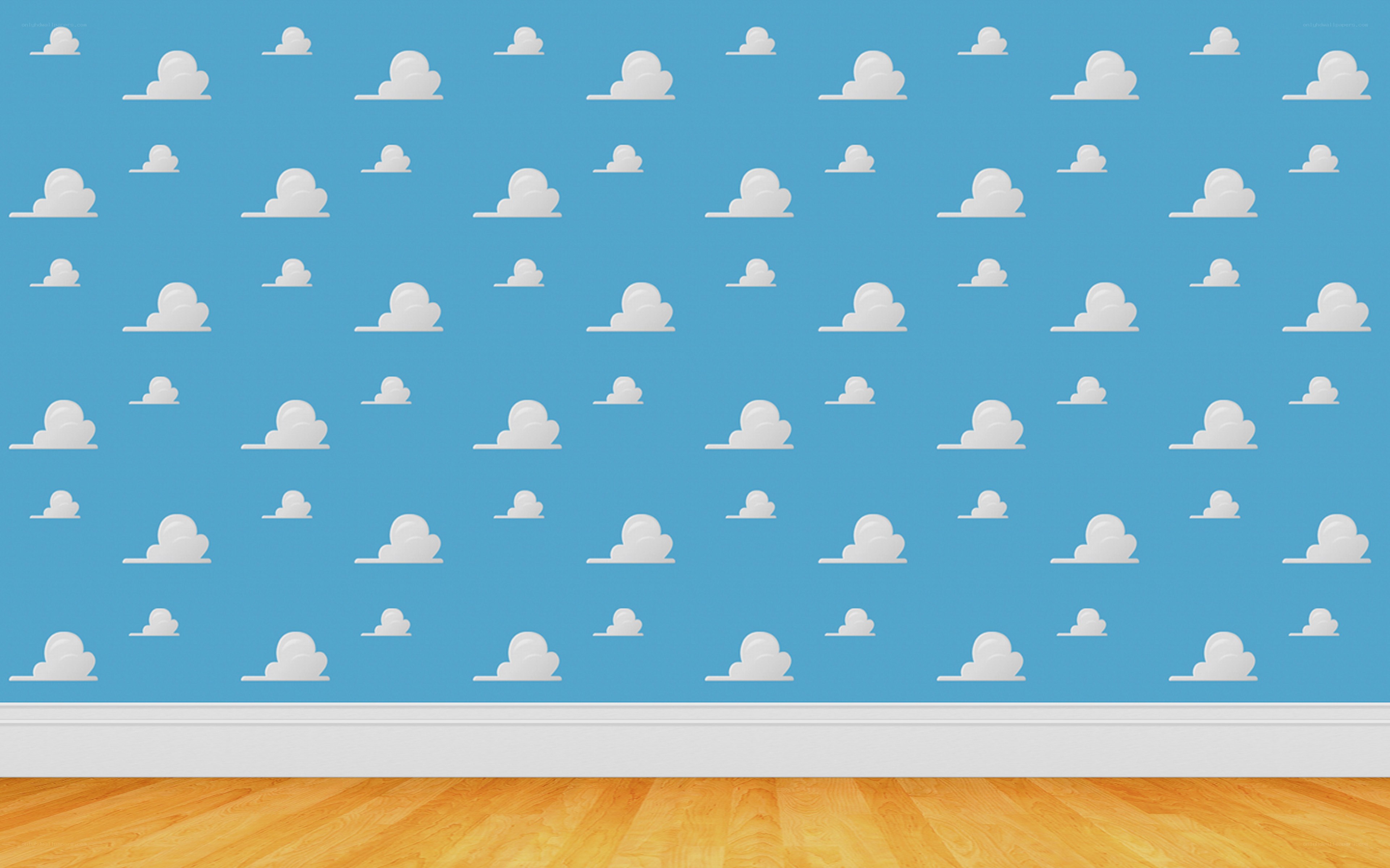 cloud-patterned wall room