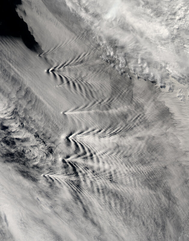 Cloud patterns over snow