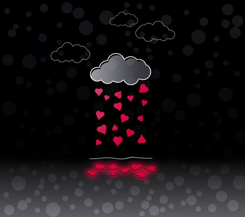 Cloud Raining Hearts