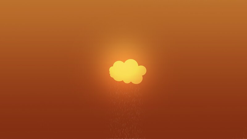 cloud raining in sunset