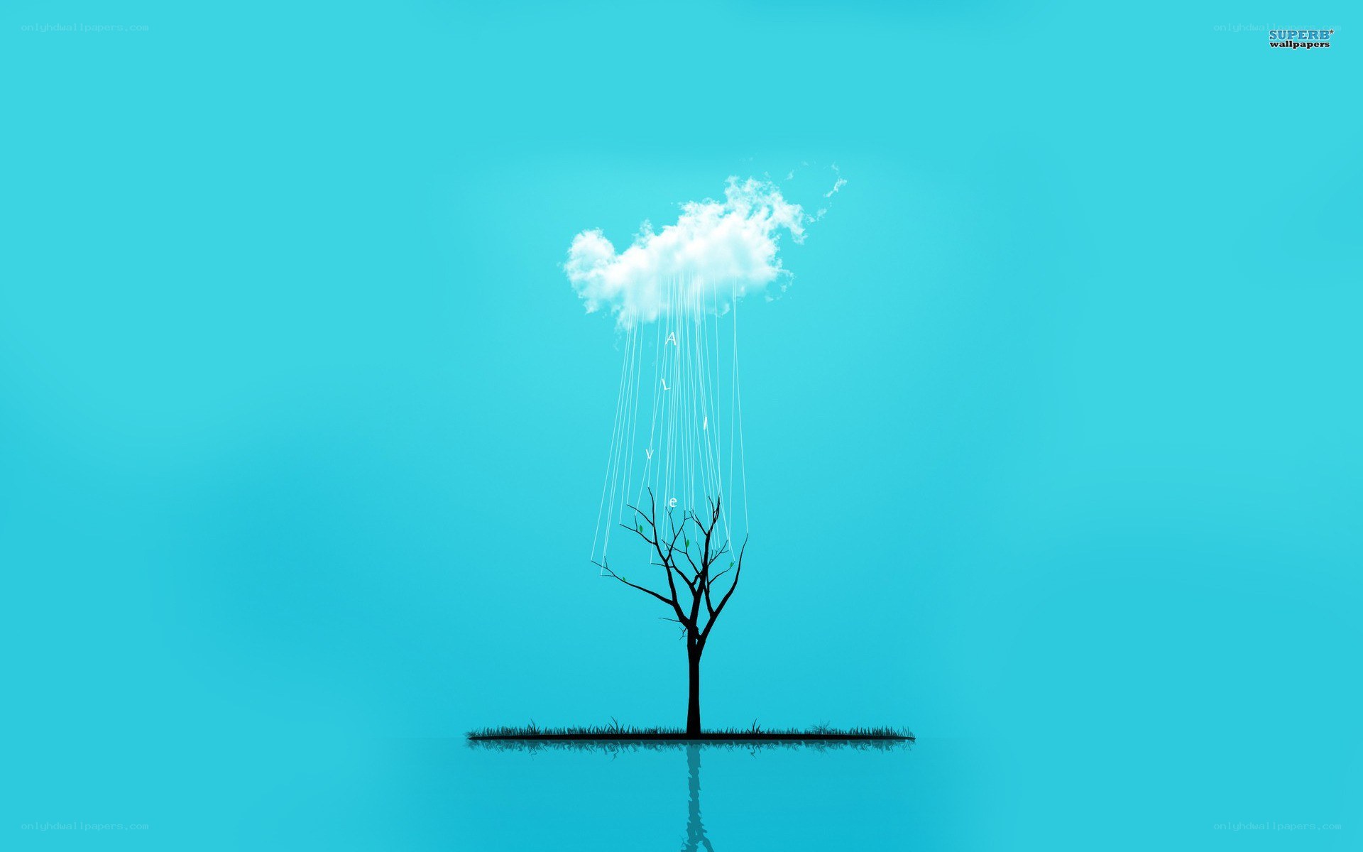 Cloud raining on a tree