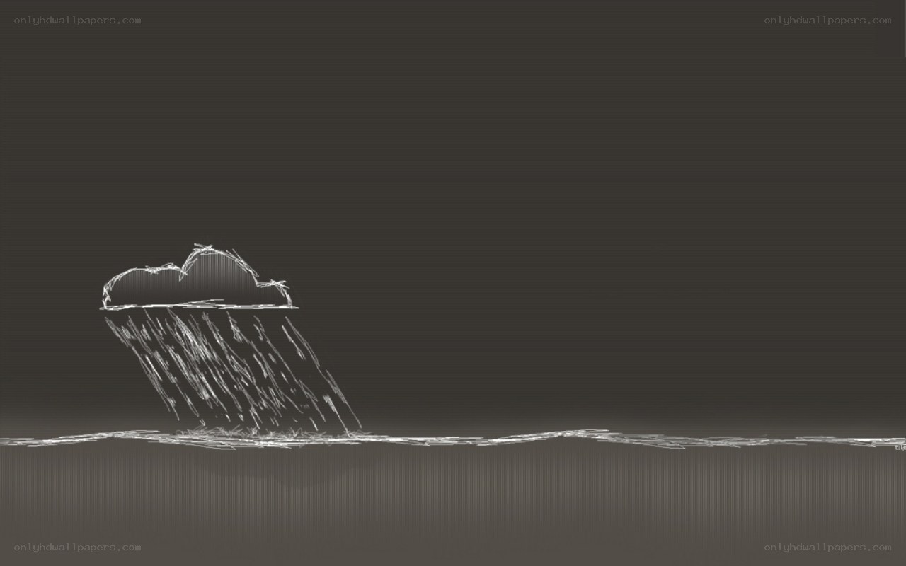 cloud raining on water
