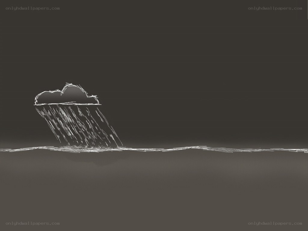 cloud raining on water
