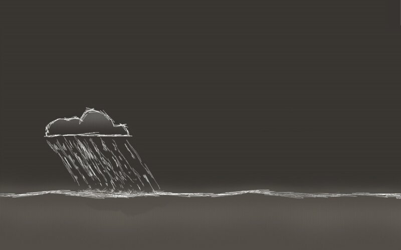 Cloud Raining on Water — Gray, Calm