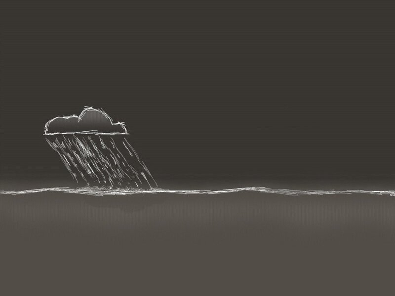 Cloud Raining on Water — Gray
