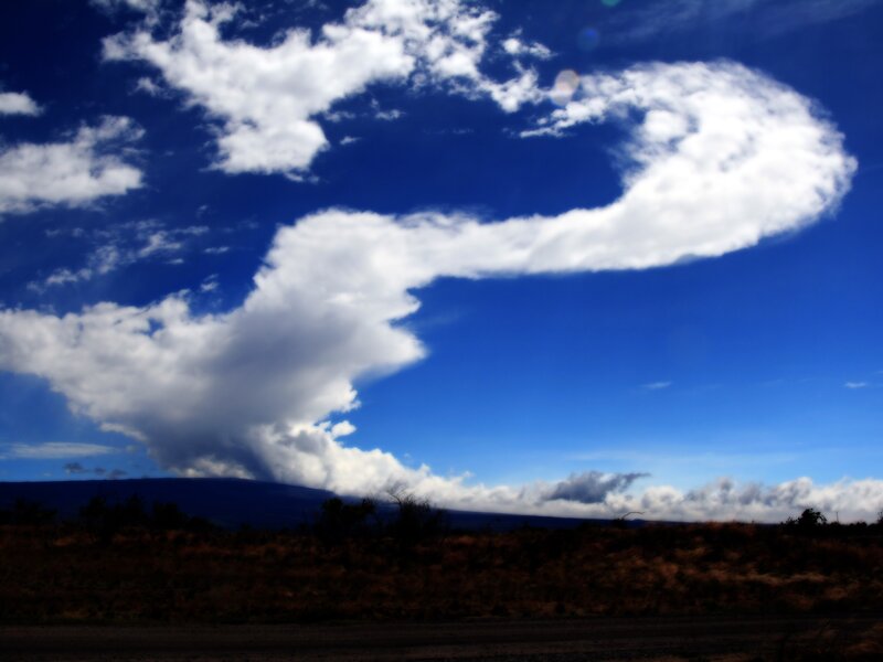 Cloud shaped like a question mark