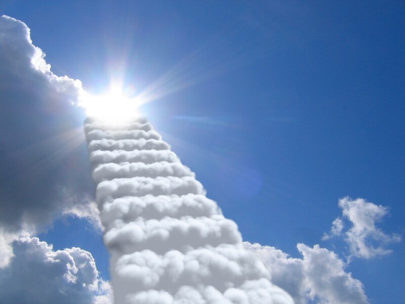 Cloud staircase to the sun