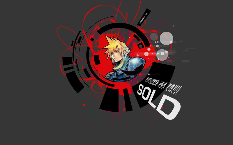 Cloud Strife artwork with 'Sold' graphic