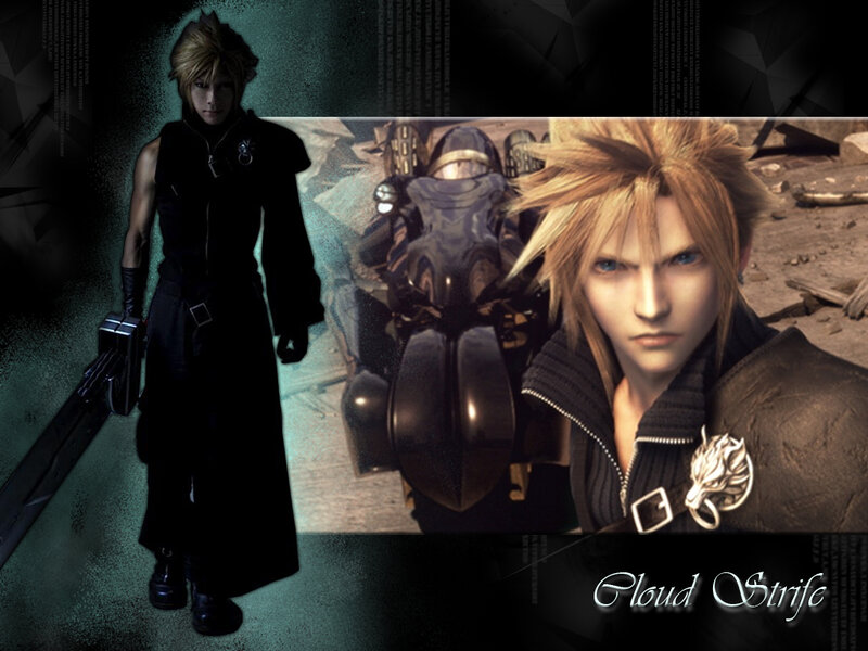 Cloud Strife Character — Black, Dramatic, Digital Art