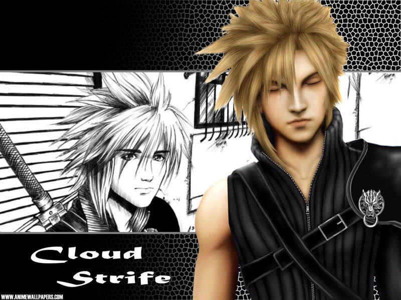 Cloud Strife Character — Black, Serious, Digital Art