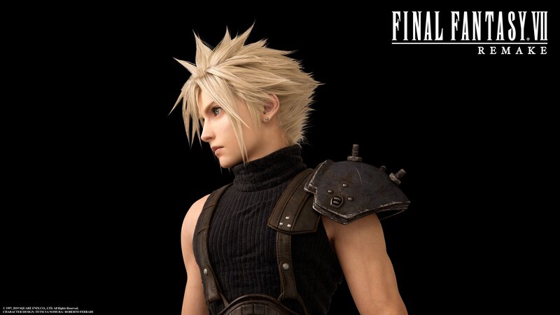 Cloud Strife Character — Black, Serious