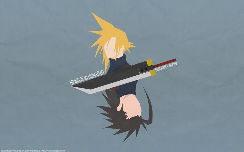 Cloud Strife Holding Sword — Blue