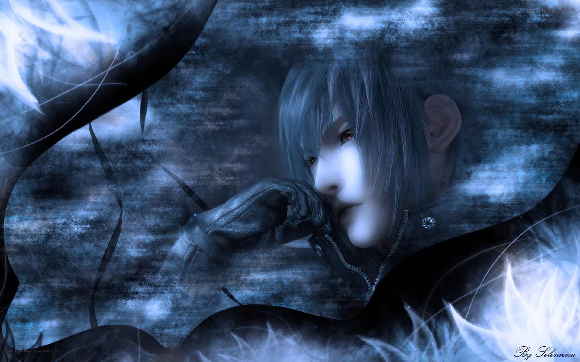Cloud Strife in a blue dream