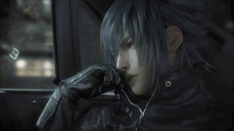 Cloud Strife in a car