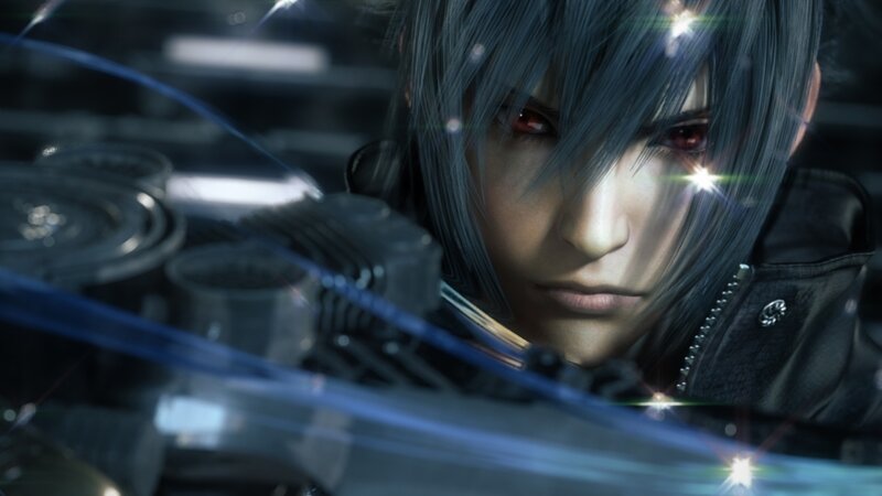 Cloud Strife in a cockpit