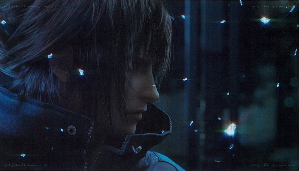Cloud Strife in a dark scene
