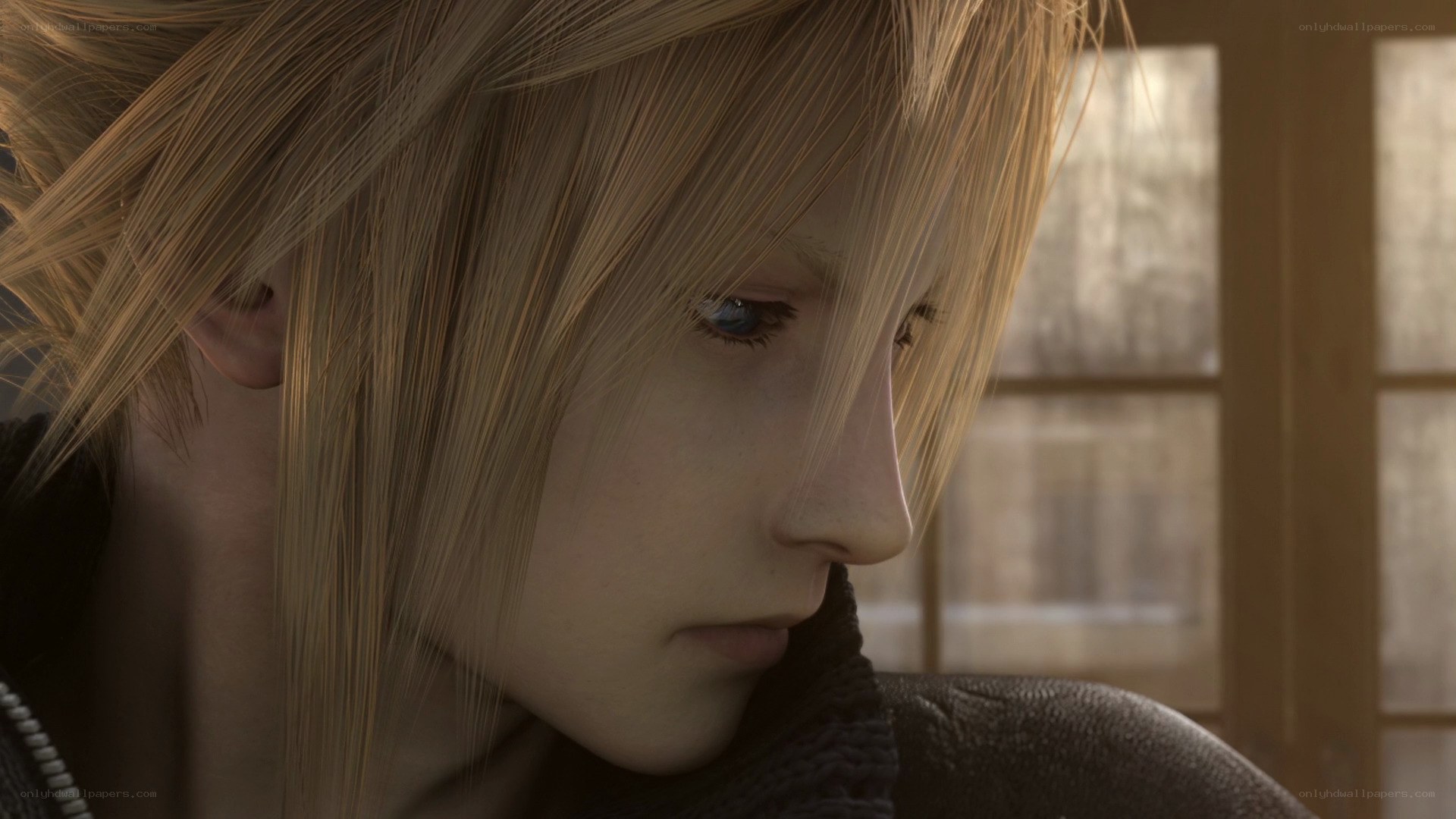 Cloud Strife in contemplation