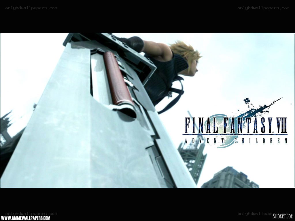 Cloud Strife on a skyscraper