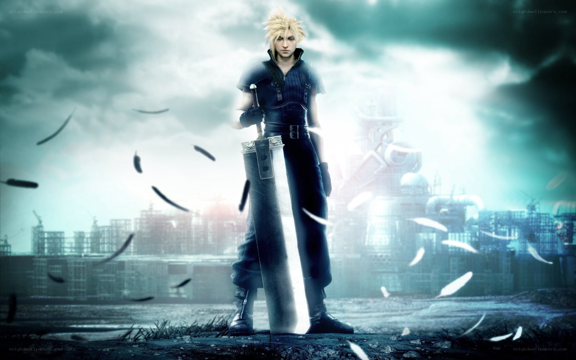 Cloud Strife stands with Buster Sword