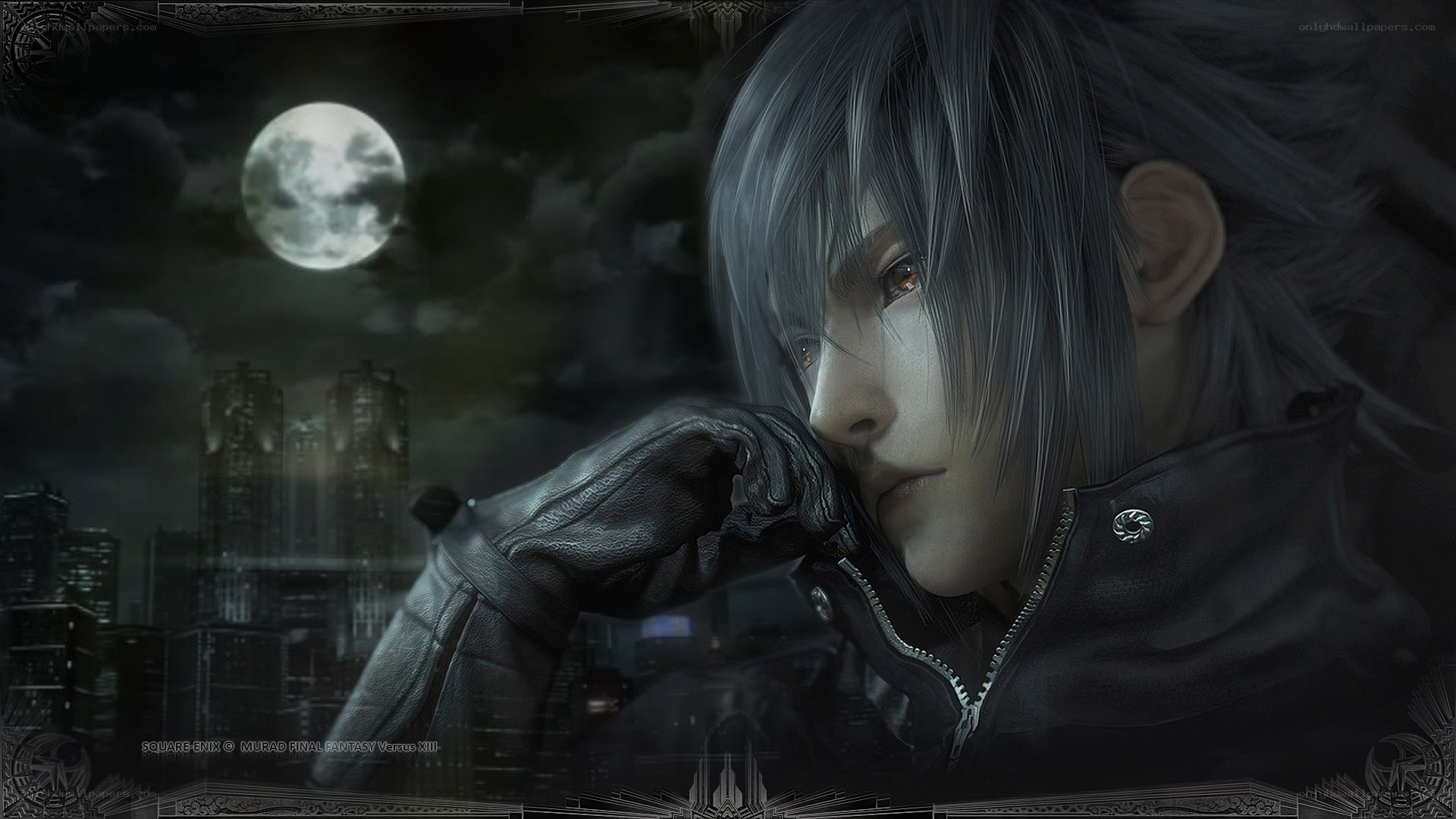 Cloud Strife under the moon