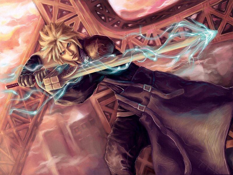 Cloud Strife with Lightning Sword