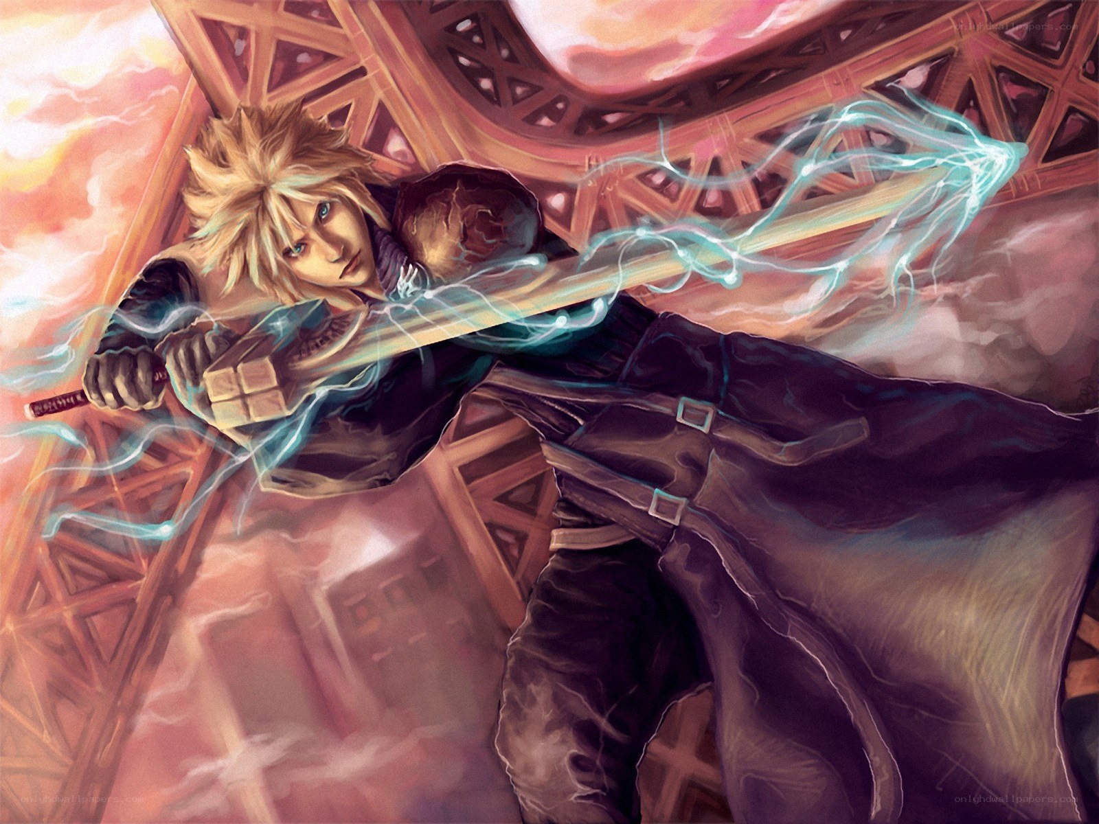 Cloud Strife with Lightning Sword