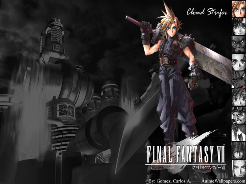 Cloud Strife with Sword — Black, Dramatic, Night