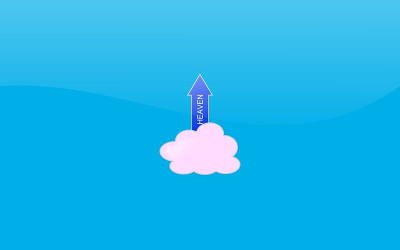 cloud with arrow to heaven