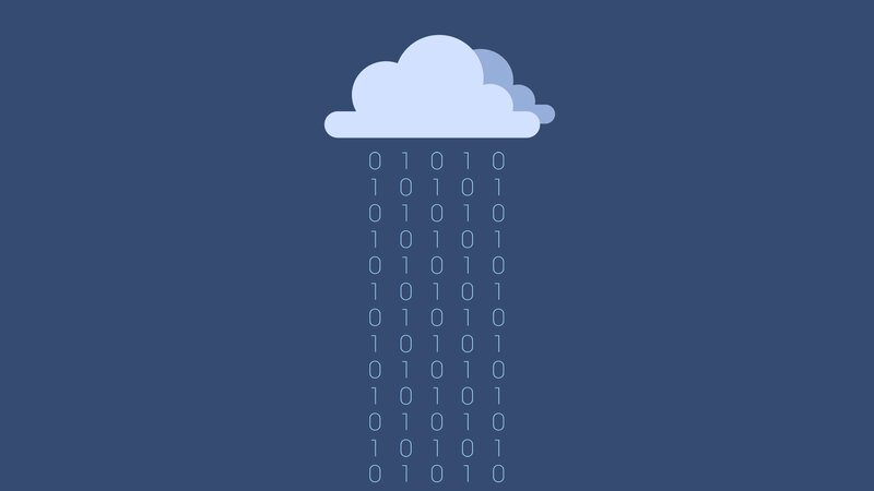 Cloud with Binary Code — Blue