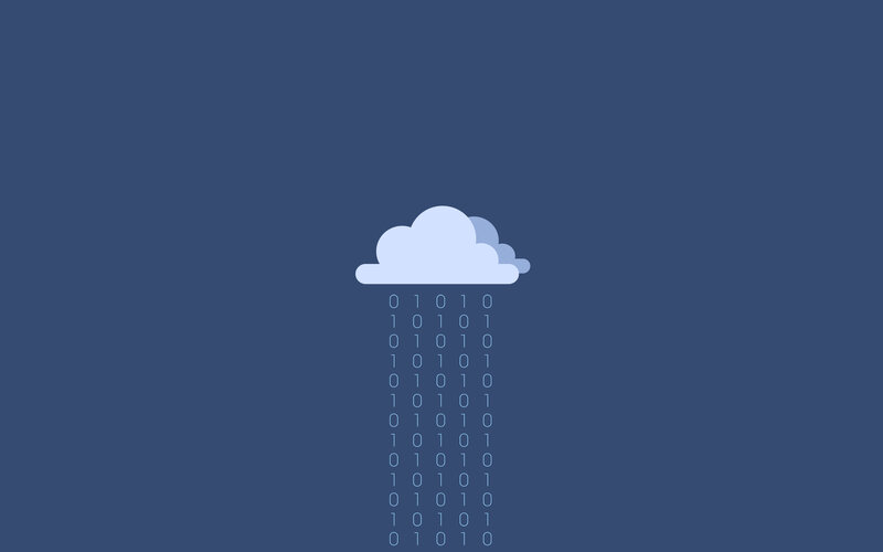 cloud with binary rain