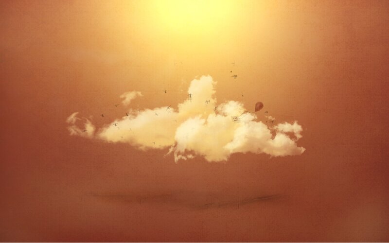 Cloud with Birds and Balloon