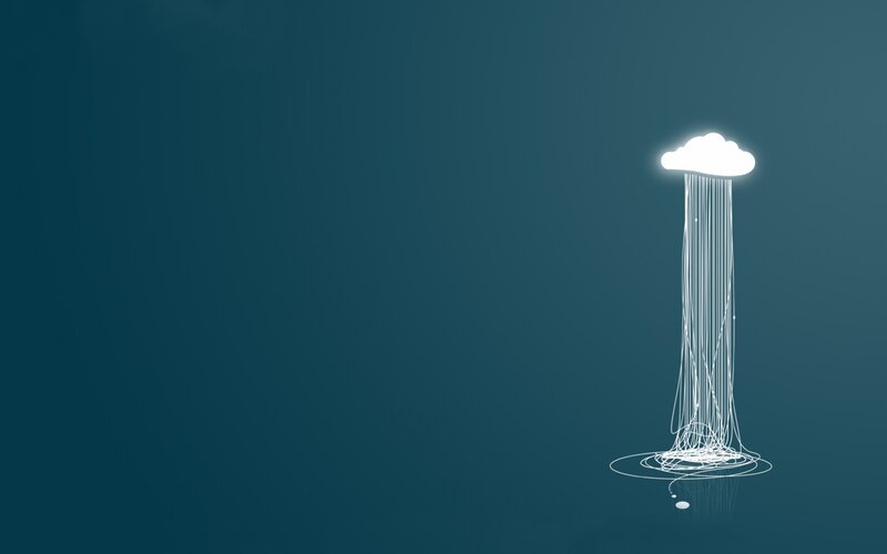 cloud with digital rain
