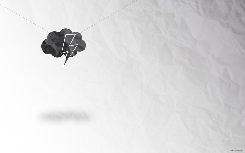 Cloud with Lightning Bolt — Black, Calm