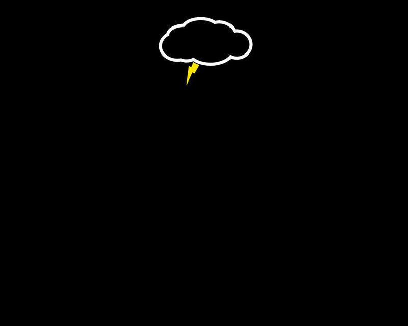 Cloud with Lightning Bolt — Black