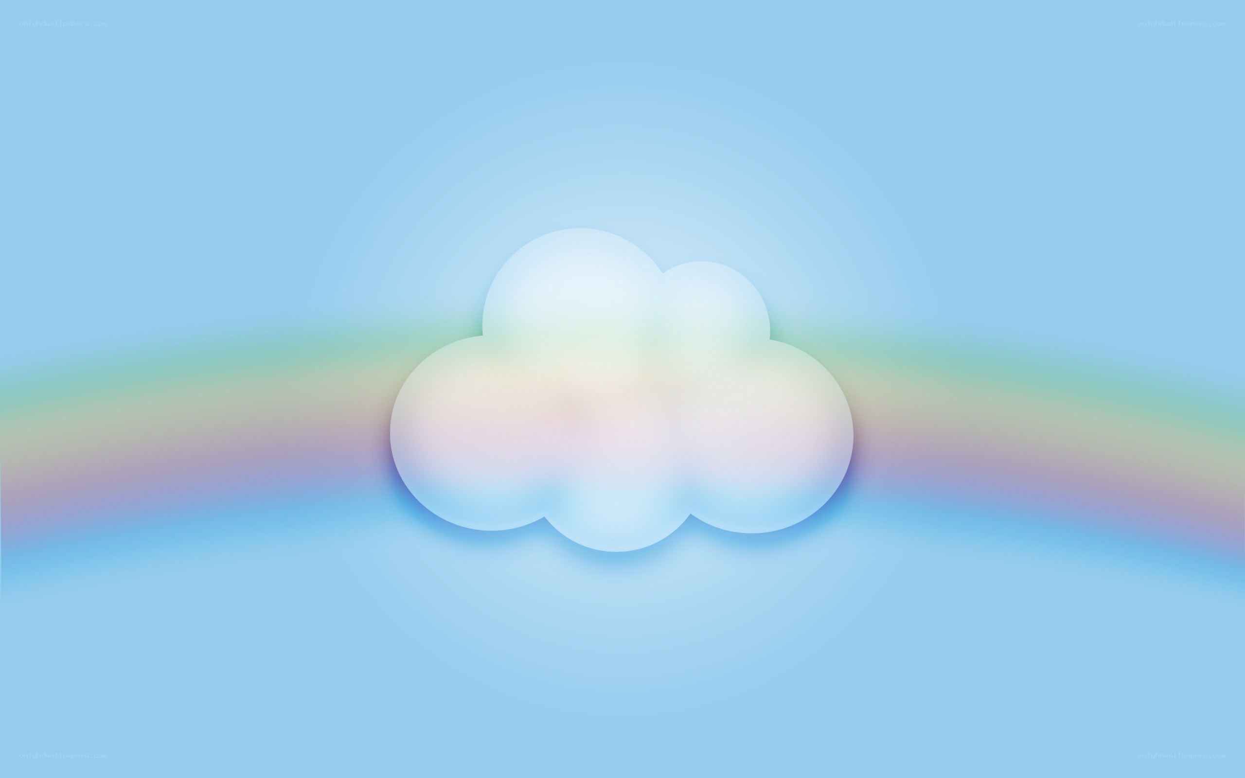 cloud with rainbow background