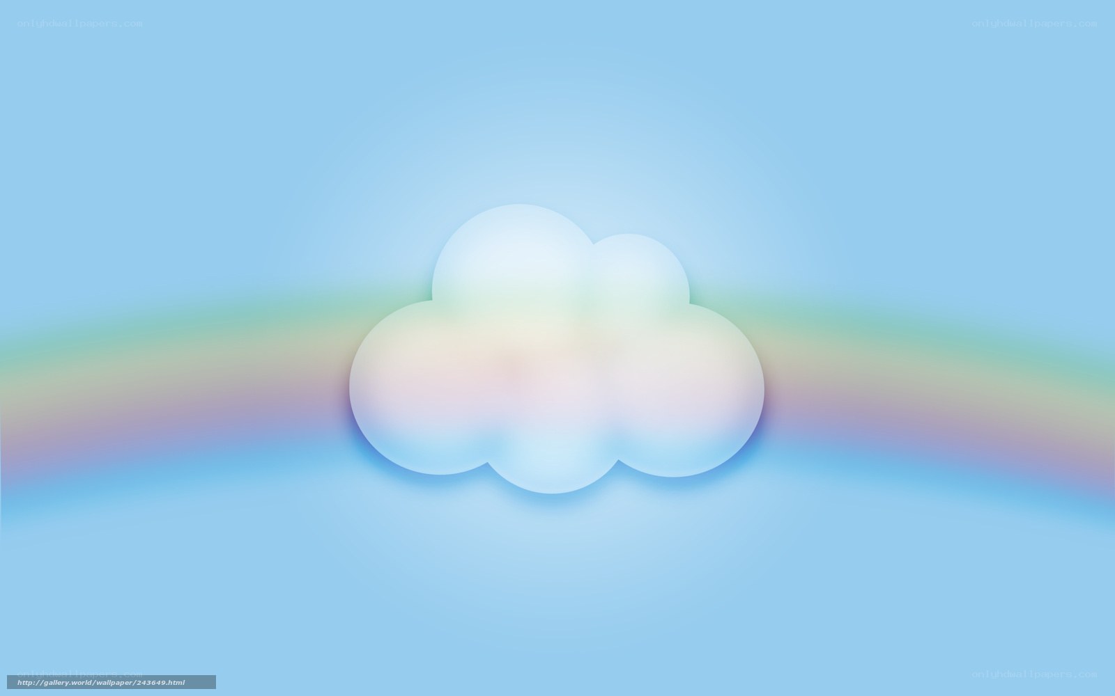 cloud with rainbow background