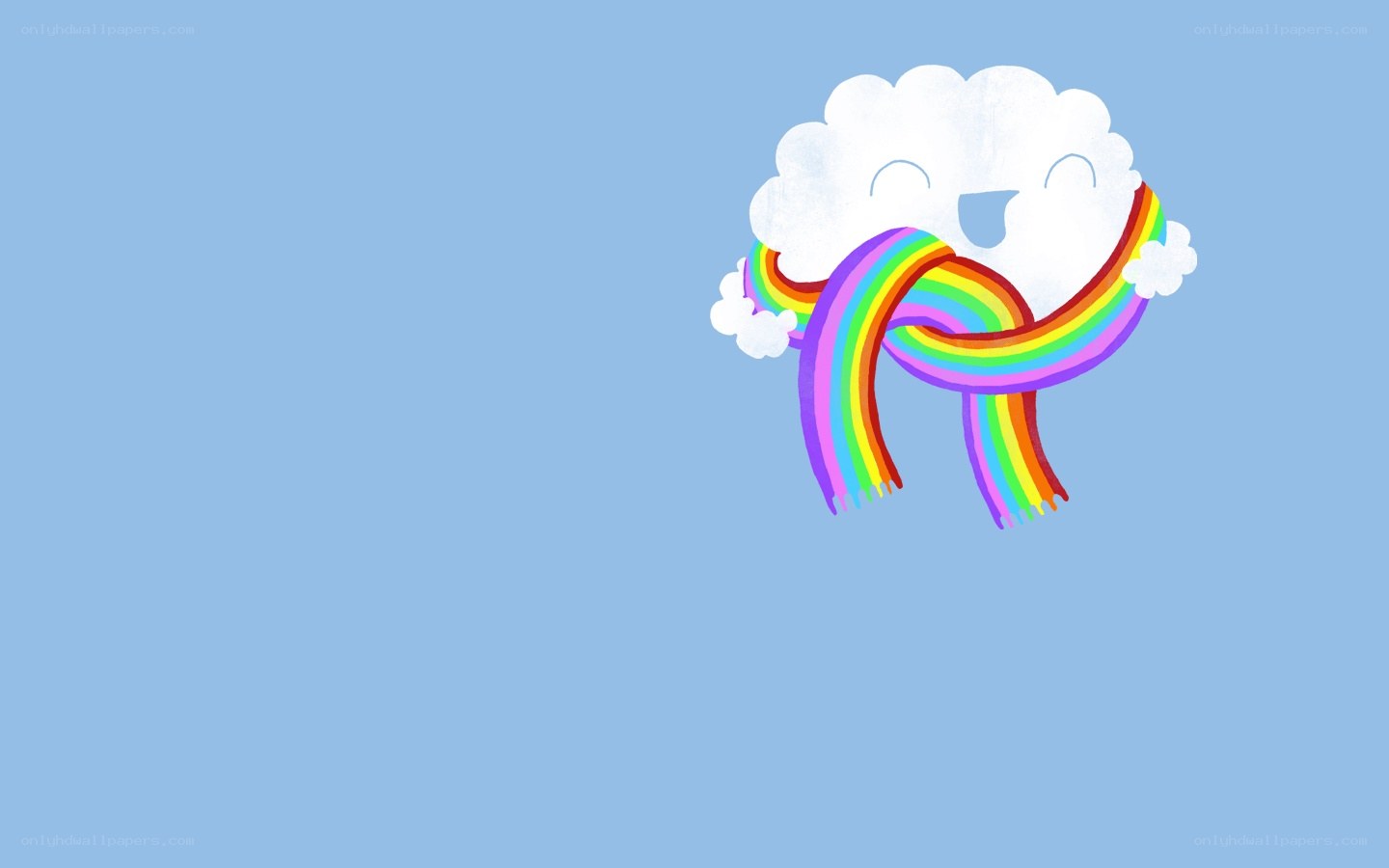 cloud with rainbow scarf