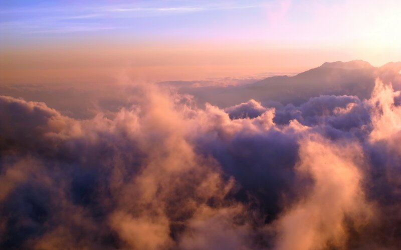 Clouds Above Mountains — Purple